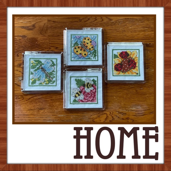 🆕Set of Handmade Coasters (Garden Buddies)